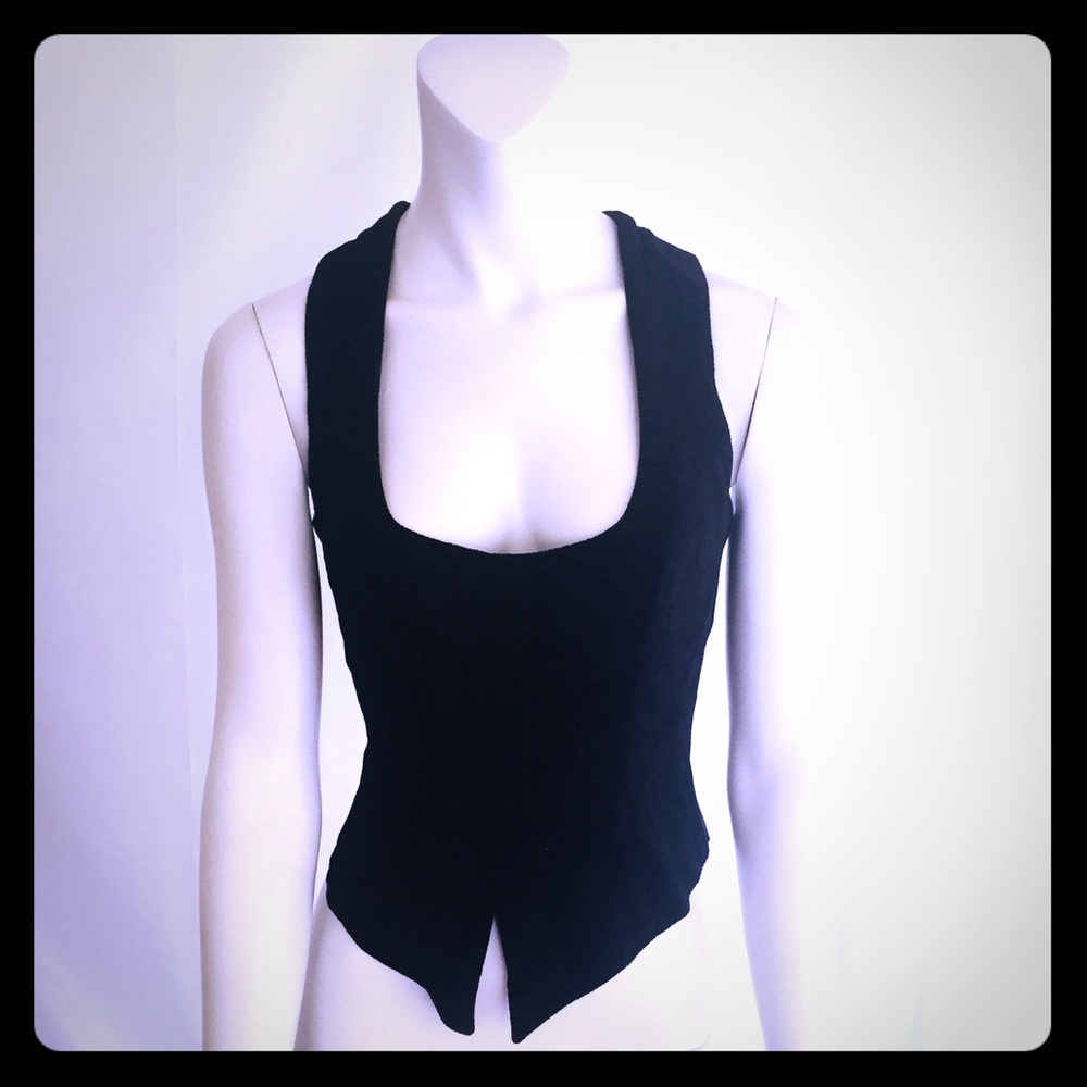 Vintage 90s Bebe bustier vest c. 1994 Low cut